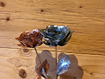 Rosen aus Kupferblech und Titanzinkblech 